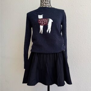 Loft Navy Llama Christmas Sweater